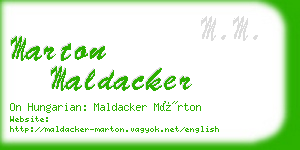 marton maldacker business card